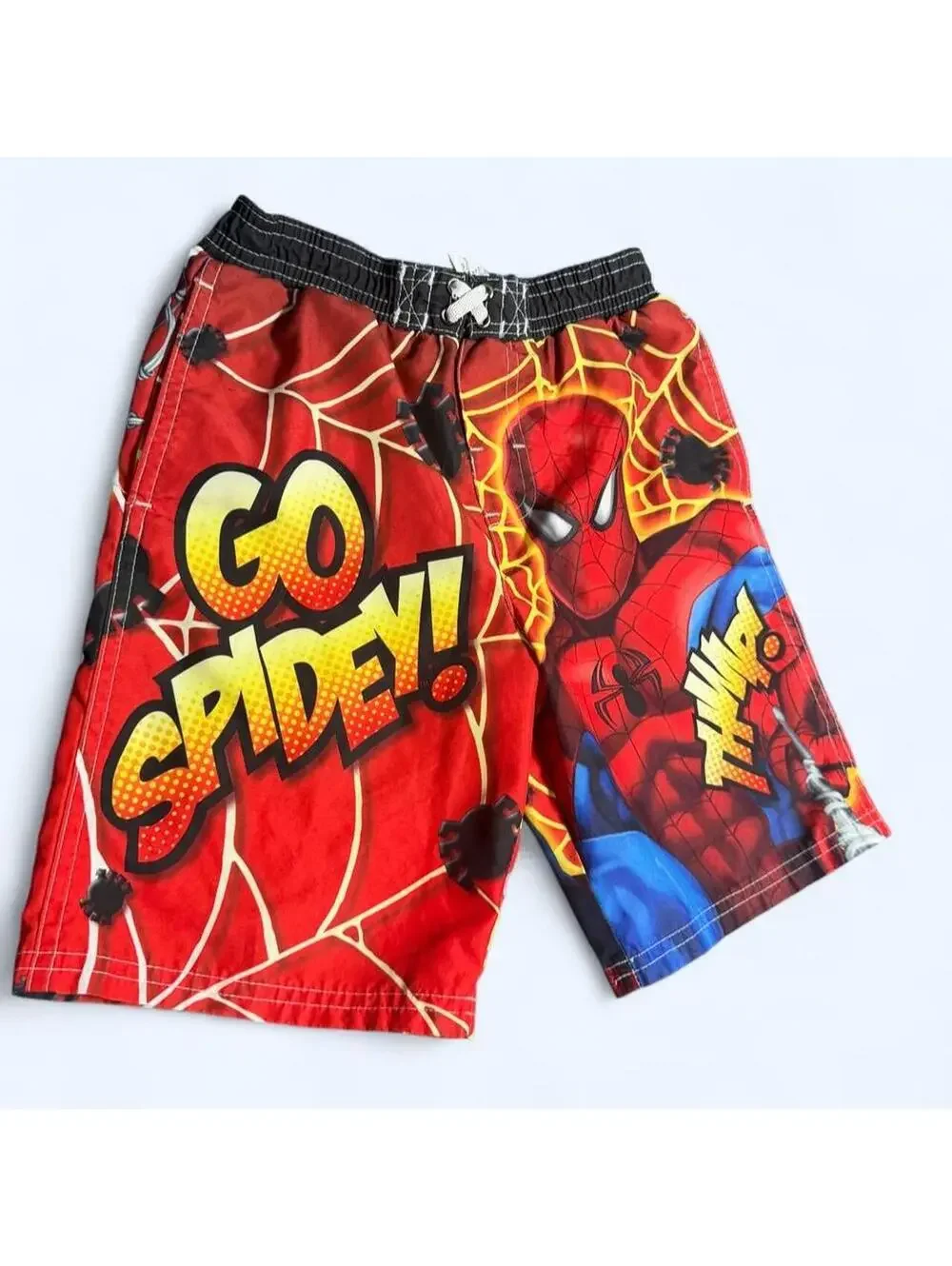 Vintage 2010 Spider-Man Swim Trunks Boys 4T Marvel Comic Book